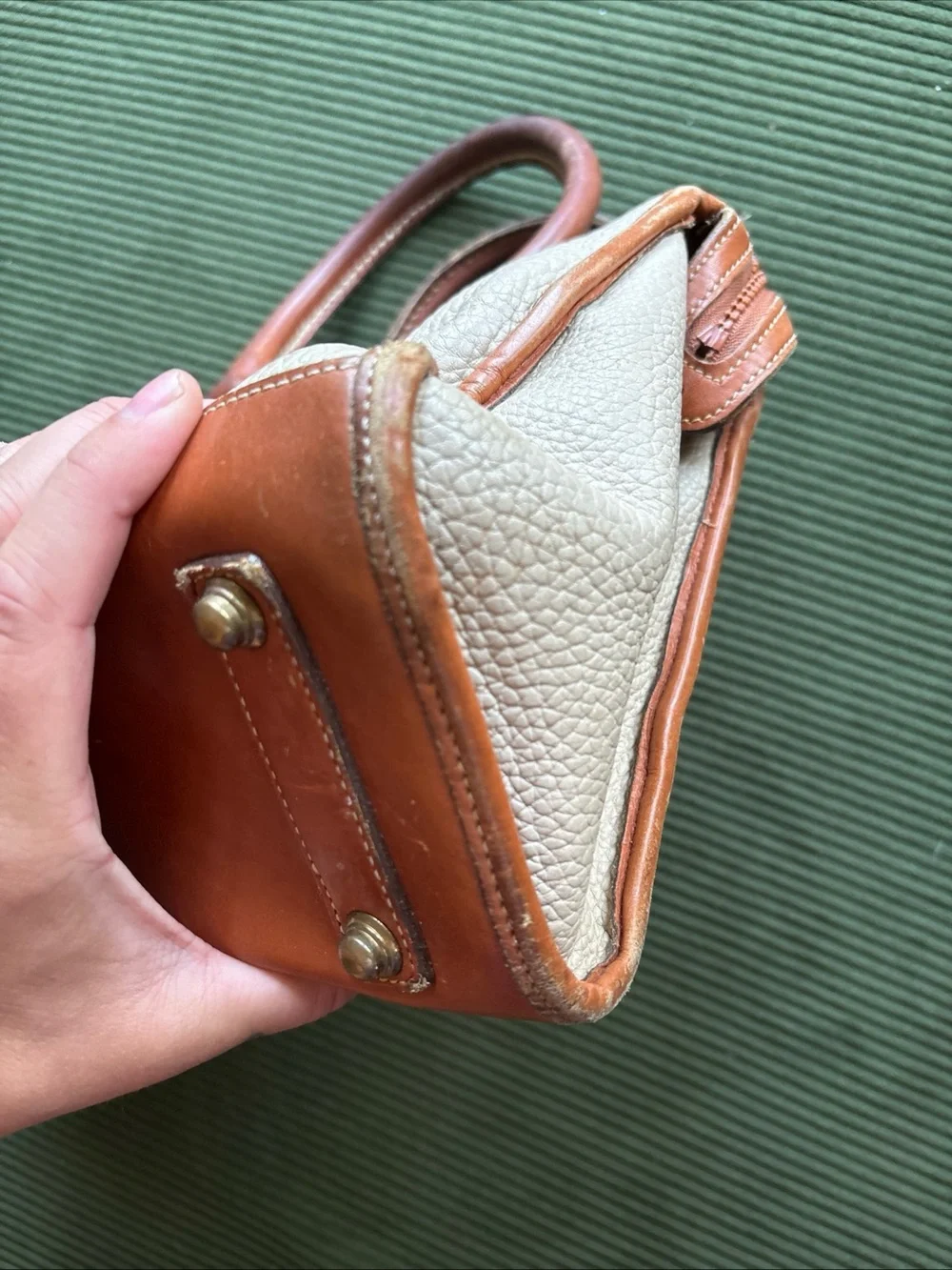 Vintage Dooney & Bourke Tan Leather-Trim purse